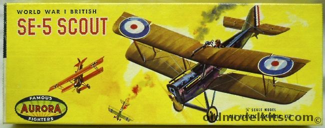 Aurora 1/48 British SE-5 Scout - Without Parents Magazine Seal - Yellow Box Issue, 103-79 plastic model kit
